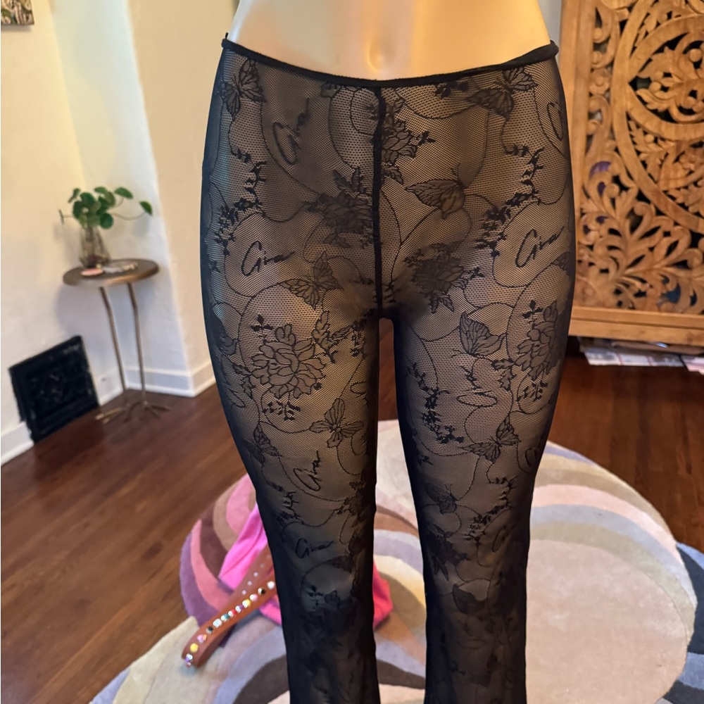 I.AM.GIA black butterfly sheer lace flare leggings NWT - Picture 4 of 8